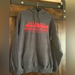 Young & Reckless Gray and Red Graphic Hoodie